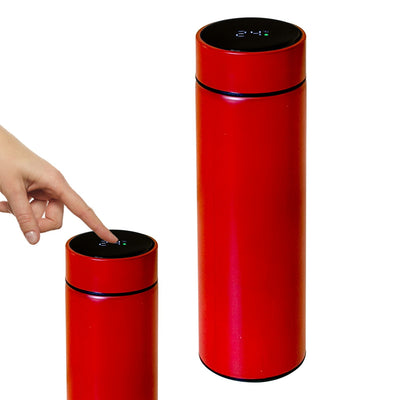 Smart Water Bottle LED Temperature Display 500ml Red Vacuum Insulated Tea Infuse