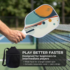 Fibreglass Pickleball Paddle Honeycomb Core Neoprene Cover Teal Multi-Color Set
