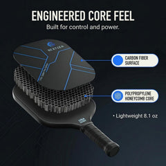 NextGen Carbon Fibre Pickleball Paddle Polypropylene Honeycomb Wide Sweet Spot