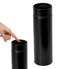 Smart Water Bottle LED Temperature Display 500ml Black Vacuum Insulated Tea Infu