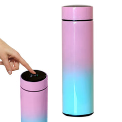 Smart LED Thermos Flask 500ml Insulated Bottle Pink Blue Touch Temperature Displ
