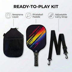 Fibreglass Pickleball Paddle Honeycomb Core Neoprene Cover Wide Sweet Spot Set