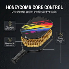 Fibreglass Pickleball Paddle Honeycomb Core Neoprene Cover Wide Sweet Spot Set