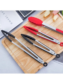 1PC 7/9/12inch Silicone Kitchen Bbq Stainless Steel Silicone Kitchen Bbq Steak Bbq Bread Food Clip