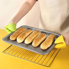 1pcs Thicken Baking Silicone Oven Mittens Microwave Oven Gloves Heat Insulation Anti-slip Grips Bowl Pot Clips Kitchen Gadgets