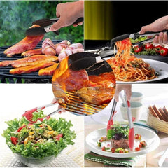 9-inch food tongs Stainless steel tongs Silicone non-stick cooking clips Outdoor  Barbecue salad bread tools Kitchen accessories