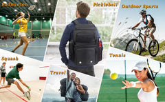 Pickleball Bag Backpack with Shoe Compartment Fence Hook Large Capacity Pickleball Paddle Bags Hold Pickleball Accessories