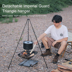 Camping Bonfire Tripod Aluminum Alloy Cooking Pot Frame Tool Detachable Stand Triangle Hanging Pot Bracket for Outdoor Picnic